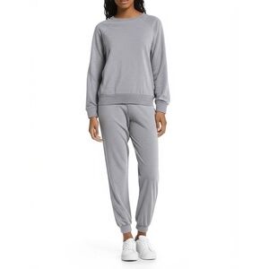 LIVE LOVE LOUNGE Light Gray Crew Neck Soft Loungewear Sweatshirt Size Medium